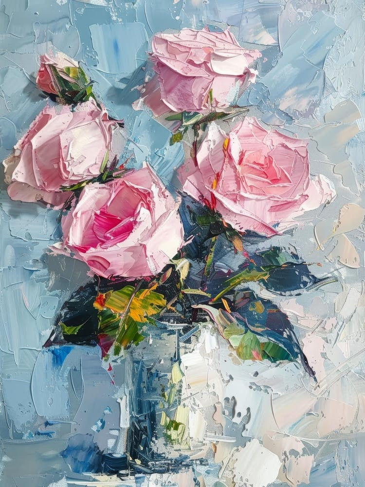 Pink Roses In A Vase 4