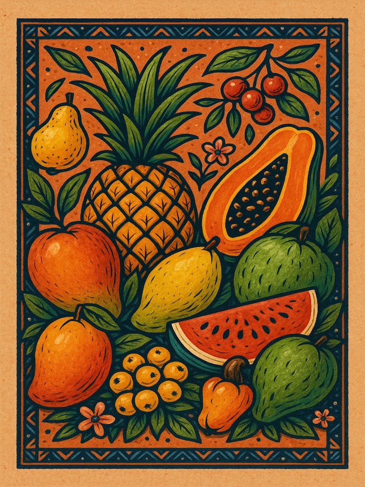 Tropical Fruit Print 1