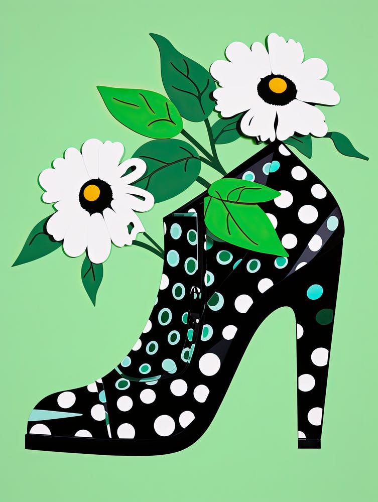 Floral Fusion: Blooms in Woman's Shoe