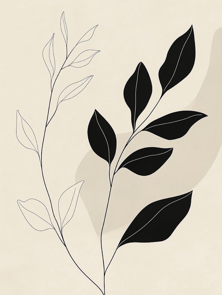Black And White Leaves