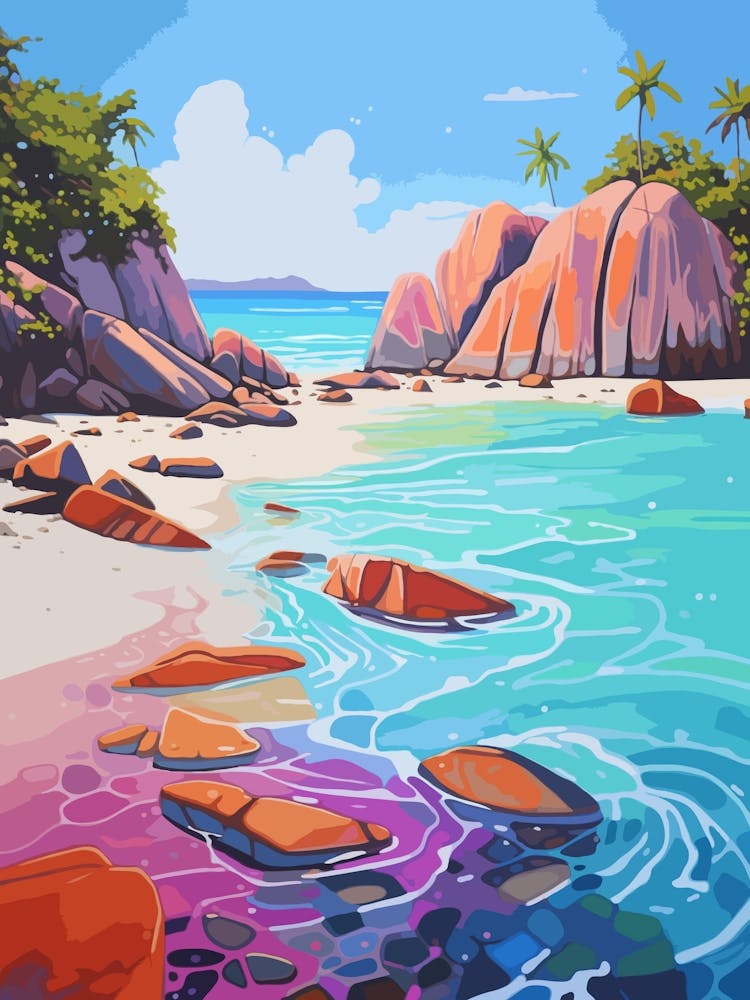 An Oil Painting Of Anse Source D Argent 2