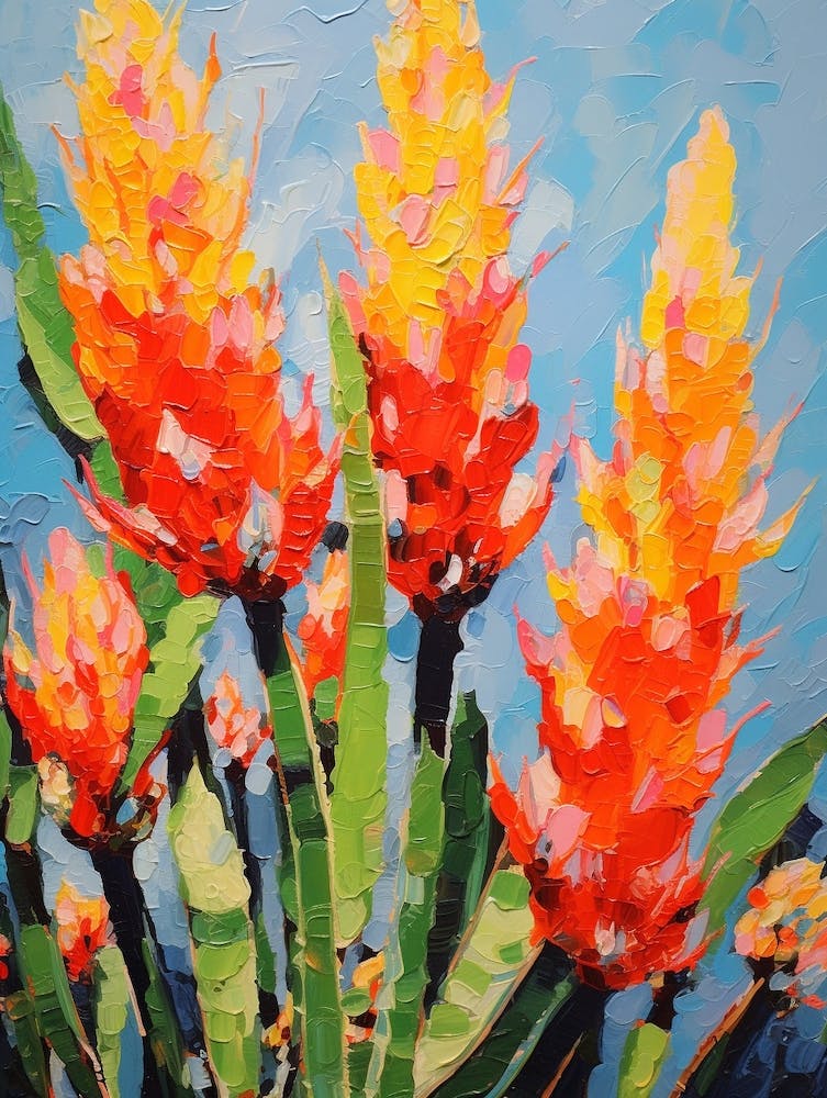 Cactus Painting Ladyfinger Cactus 1