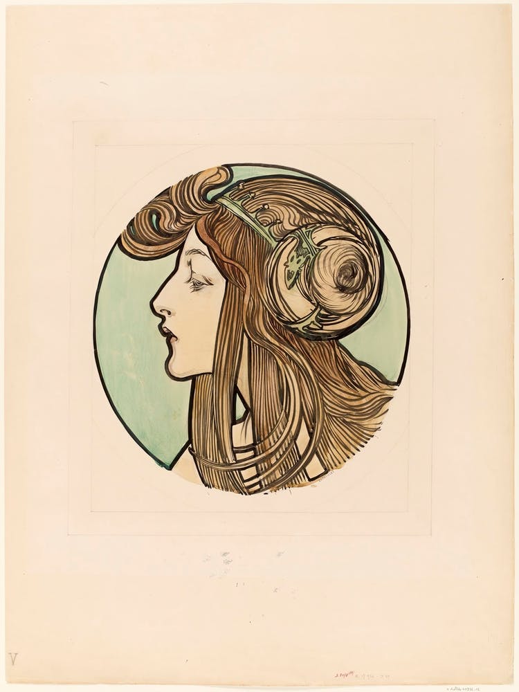 Buntglasfenster für die Fassade der Fouquet Boutique, Alphonse Mucha 2
