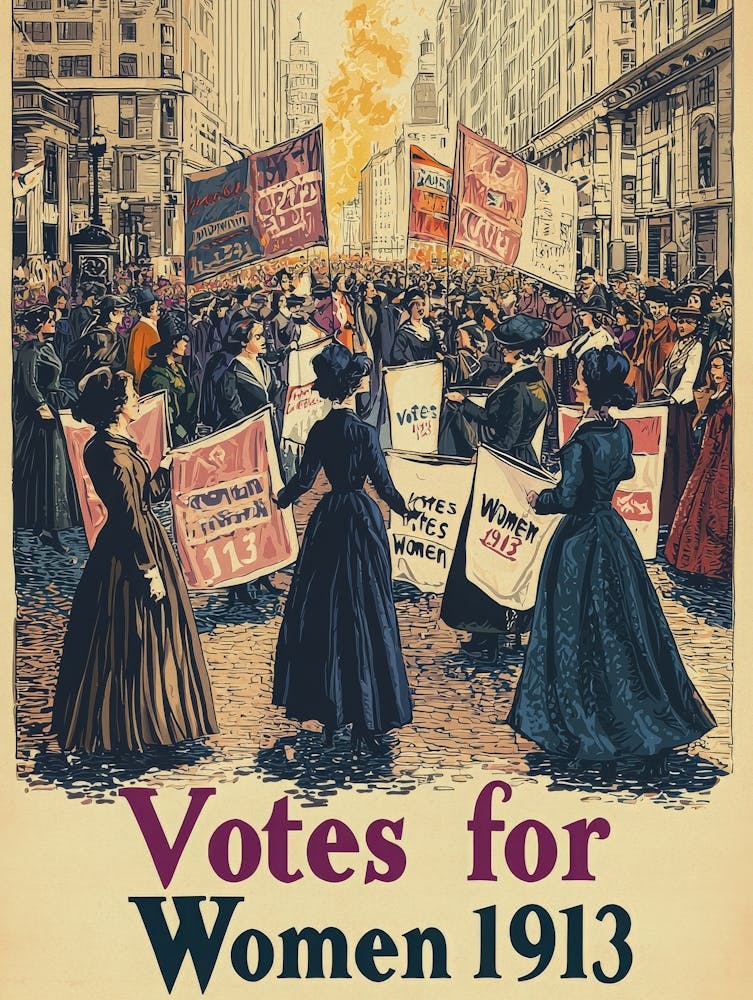 Aihrgdesign A Vintage Political Poster Of A 1913 Suffragette