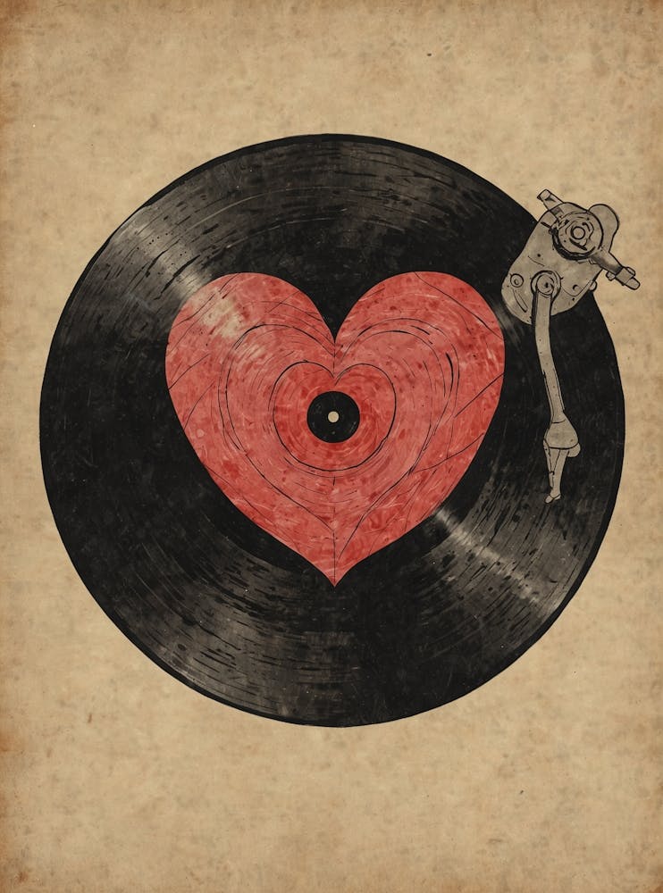 Vinyl Record Heart