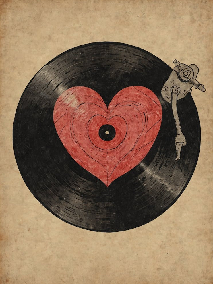 Vinyl Record Heart