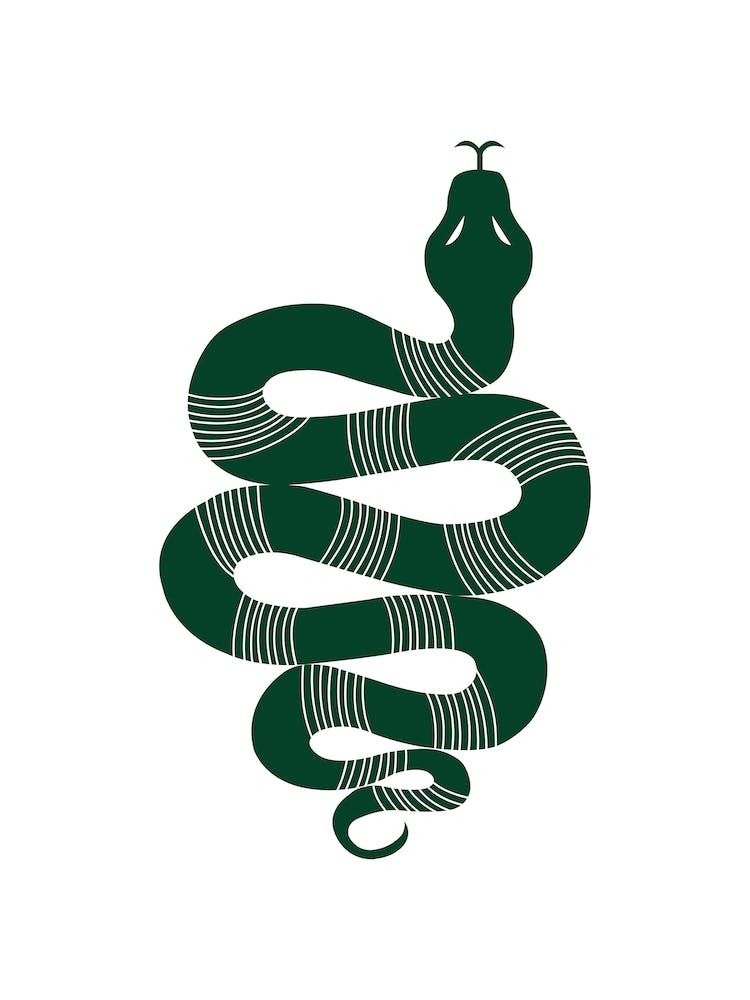 Large Snake Stripes Dark Green