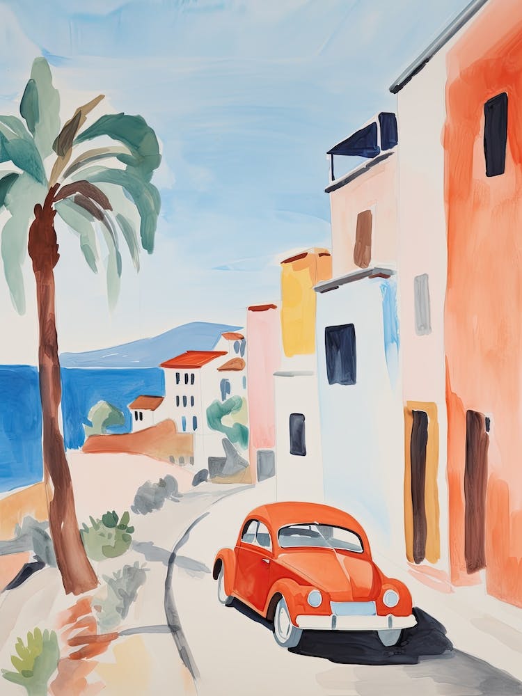 Aquarell Italienische Küste