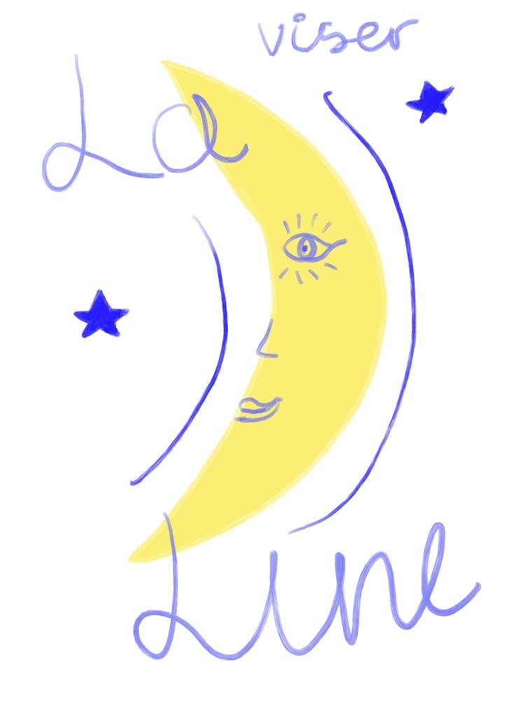 French Typography Minimal Moon Poster