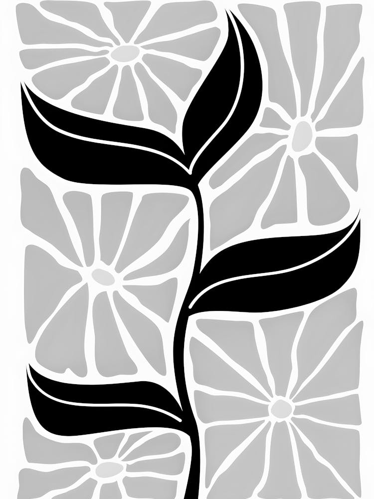 Black And White Leaf 4