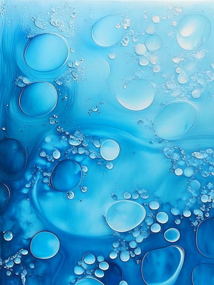 Water Sprites Waterscape Marble Acrylic Painting 1