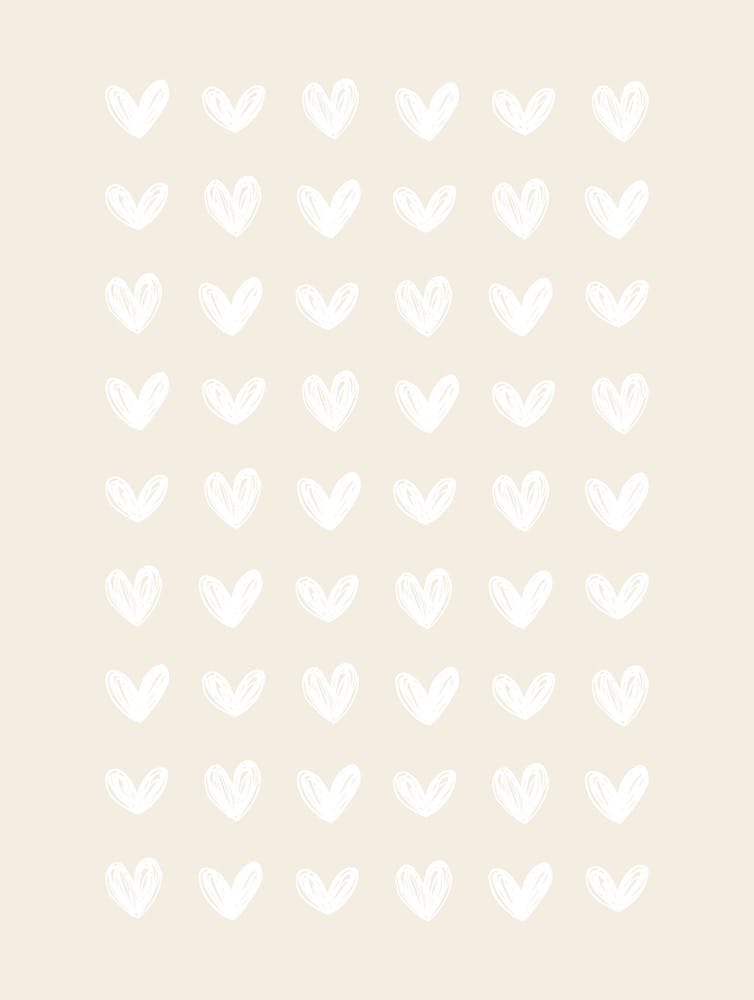Scribble Hearts - Light Beige