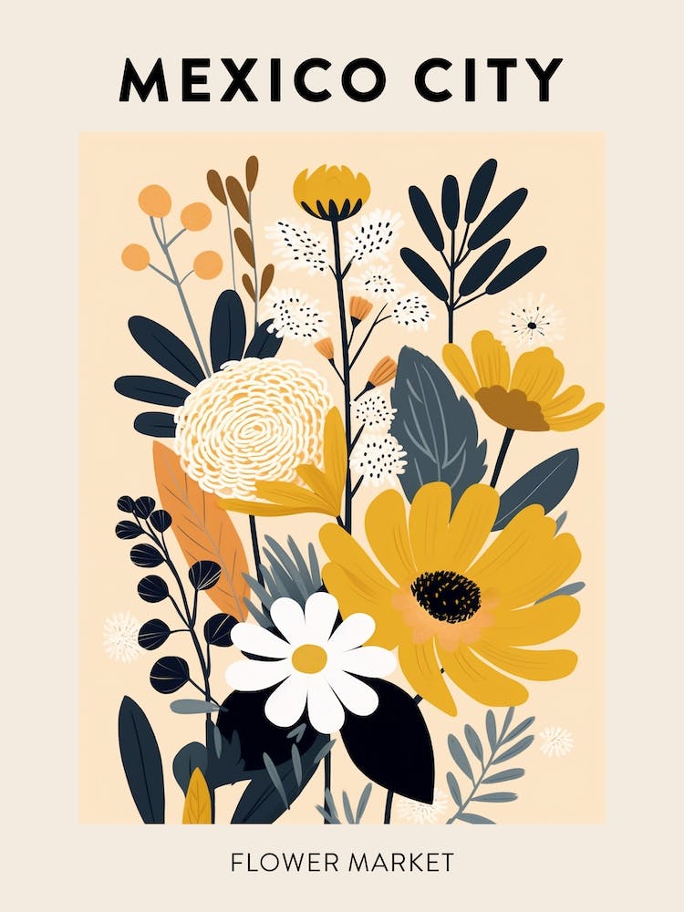 Flower Market Poster Mexico City Mexico 2