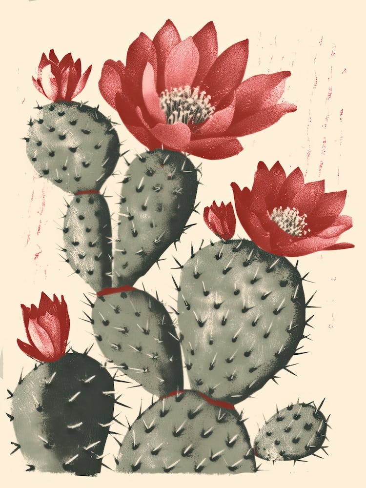 Big Cactus Vintage Illustration