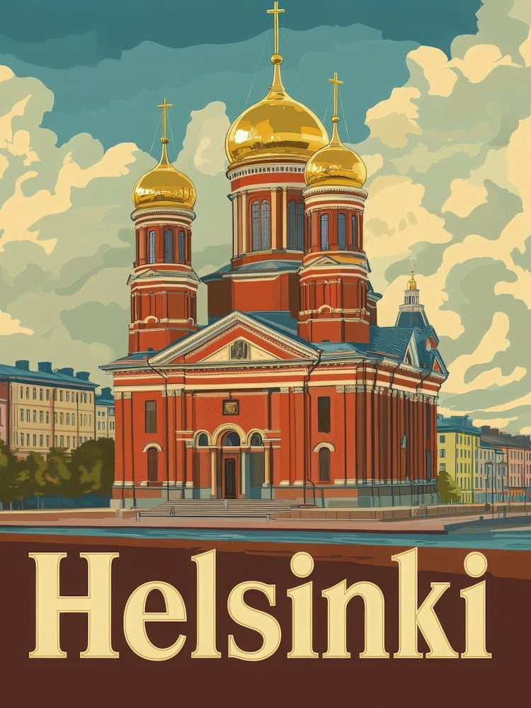 Aihrgdesign A Retro Travel Poster For Helsinki 3