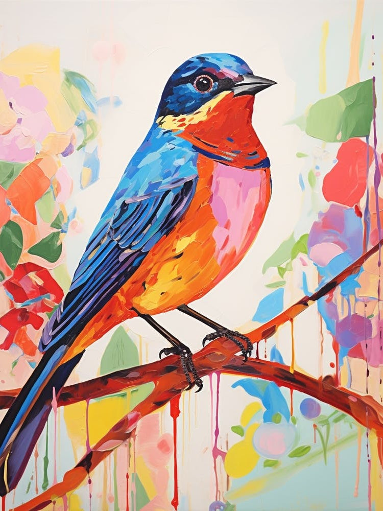 Colourful Bird Painting Barn Swallow 1