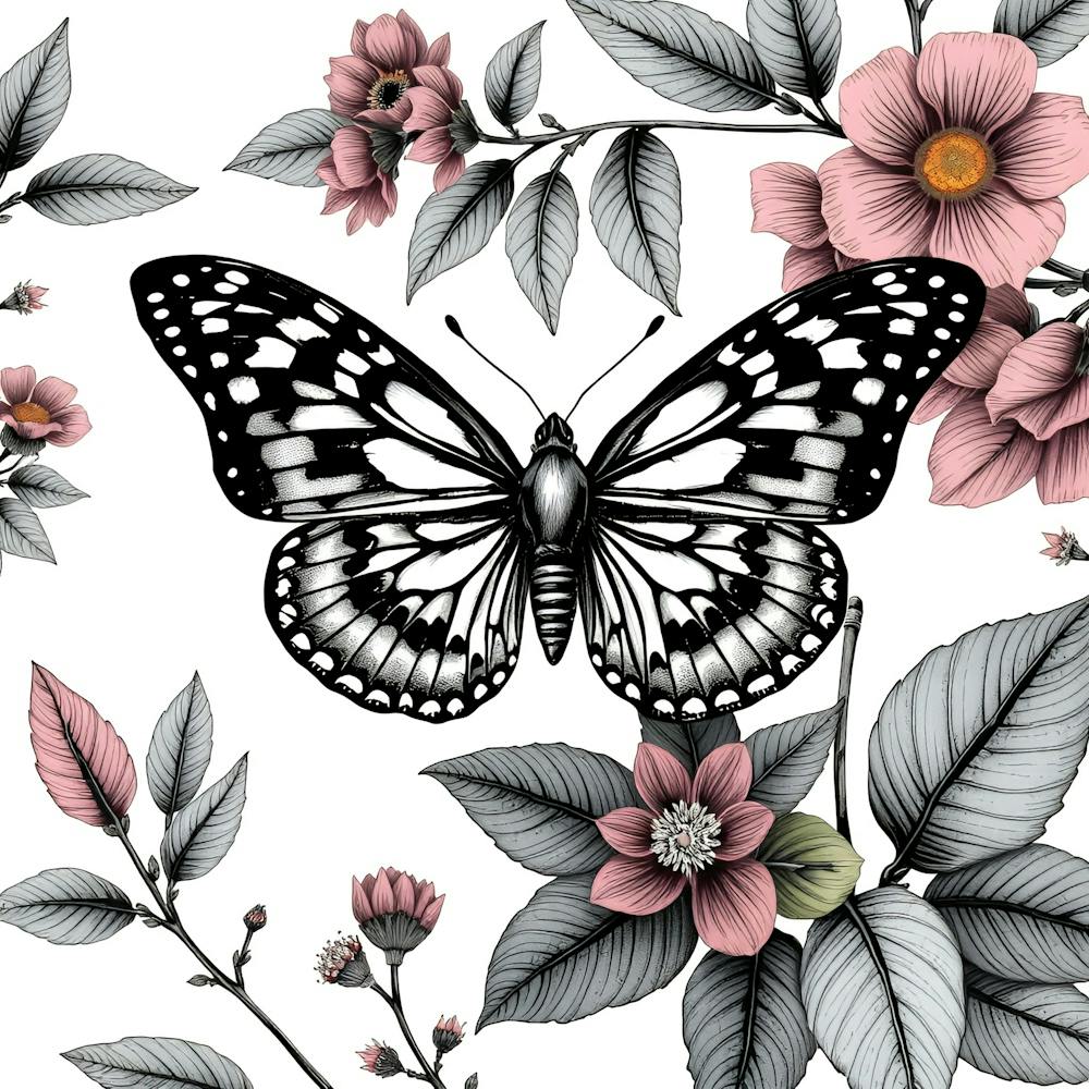 Butterfly And Flowers 7