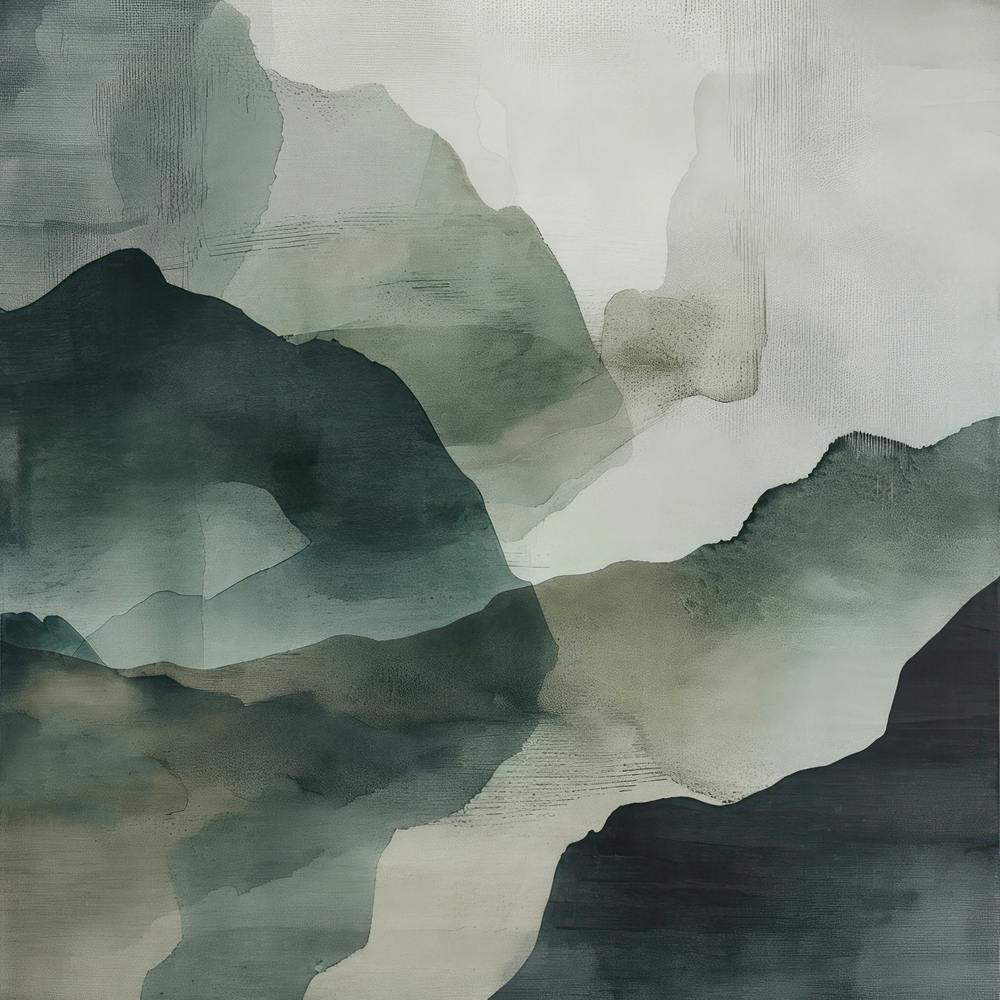 Aquarelle Japonaise Du Mont Gassan 1