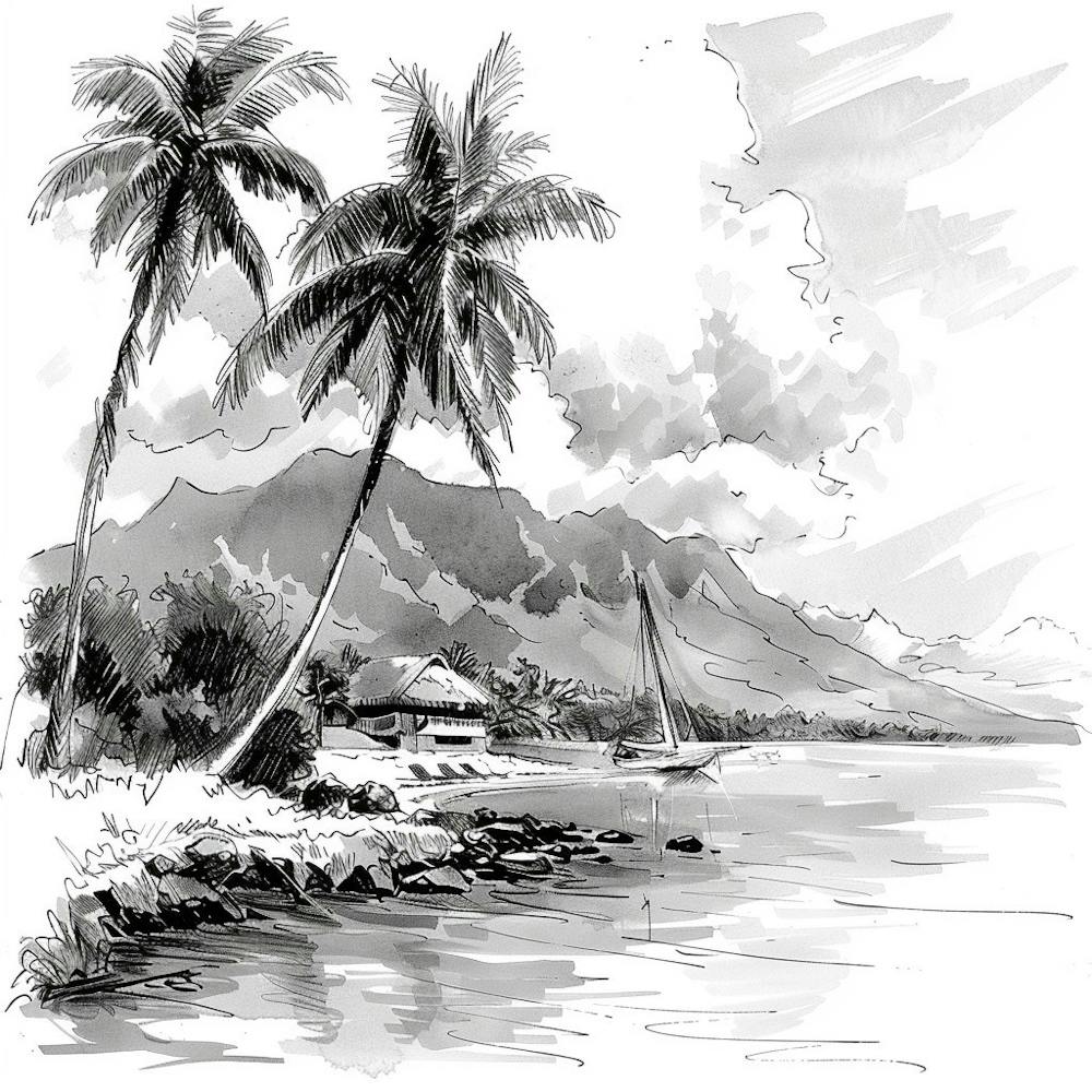 A Tahiti In French Polynesia Hand Drawn Sketch I 1720357144 3