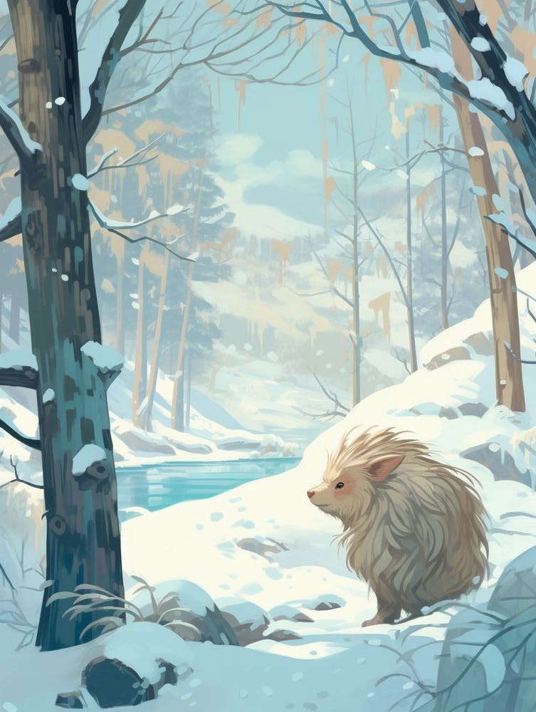 Winter Porcupine 1 Illustration