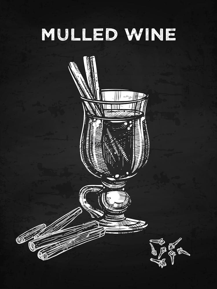 Mulled Wine — wine poster, kitchen poster