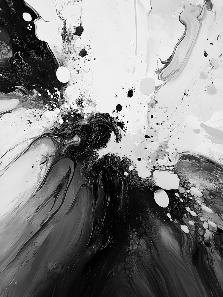 Abstract Black And White Painting 60