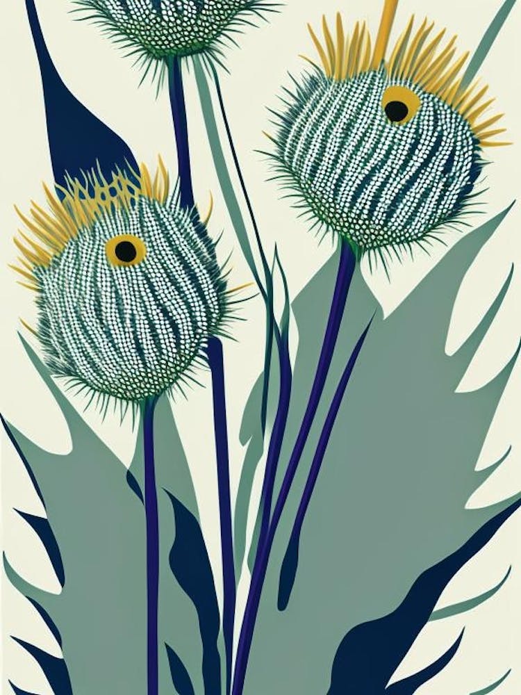 Rattlesnake Master Wildflower Modern Muted Colours 2