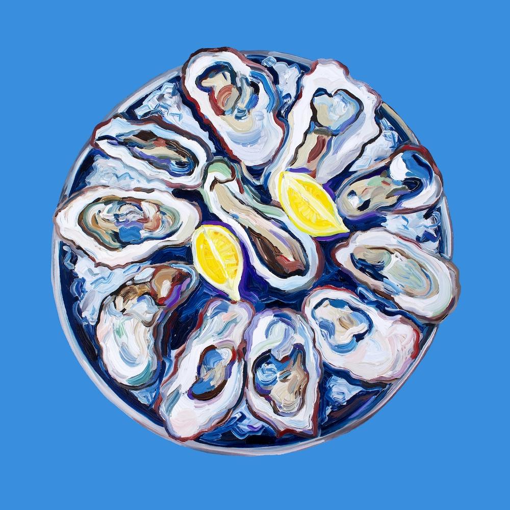 Oysters On A Plate Square