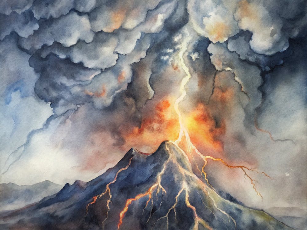 Foudre Sur Une Montagne