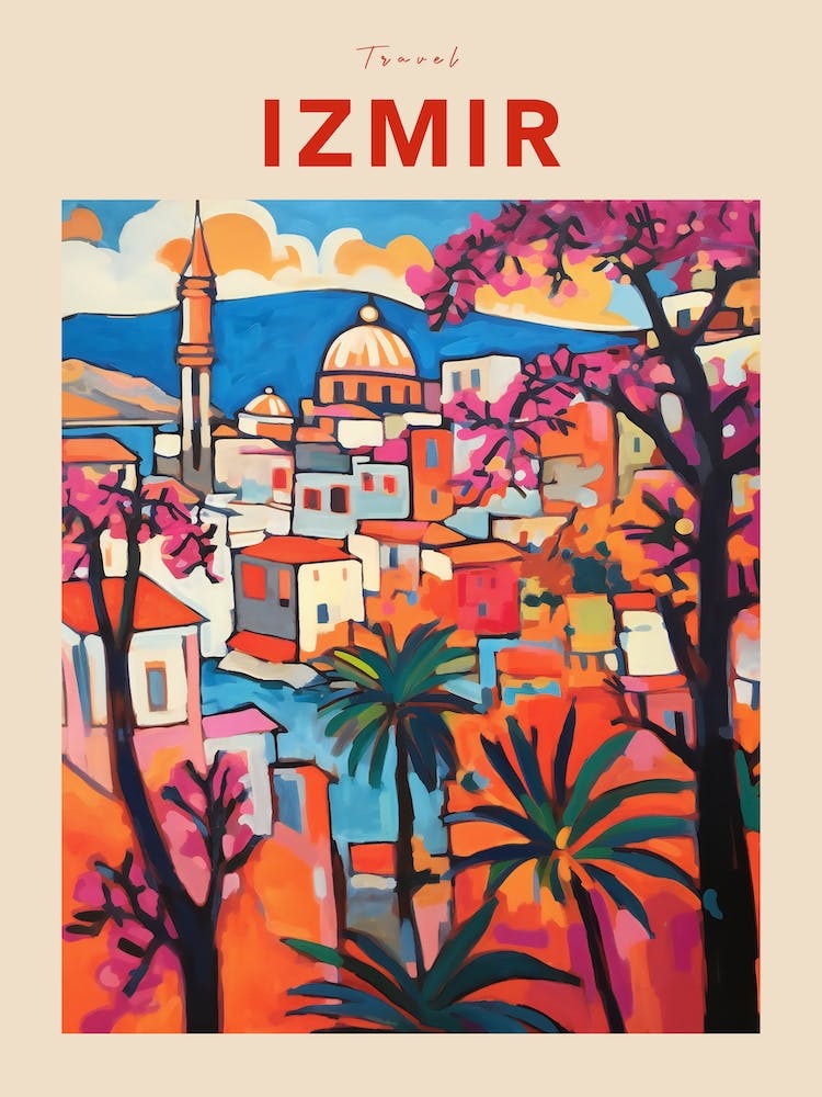 Izmir Turkey 4 Fauvistisches Reise-Poster