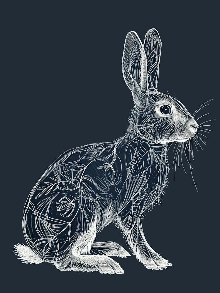 Harlequin Rabbit Minimalist Illustration 4