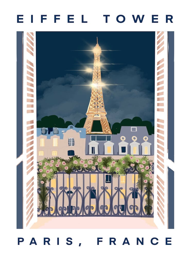Eiffel Tower, Paris In The Night
