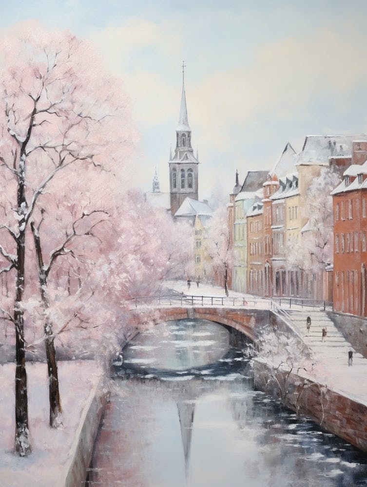 Dreamy Winter Painting Copenhagen Denmark 1