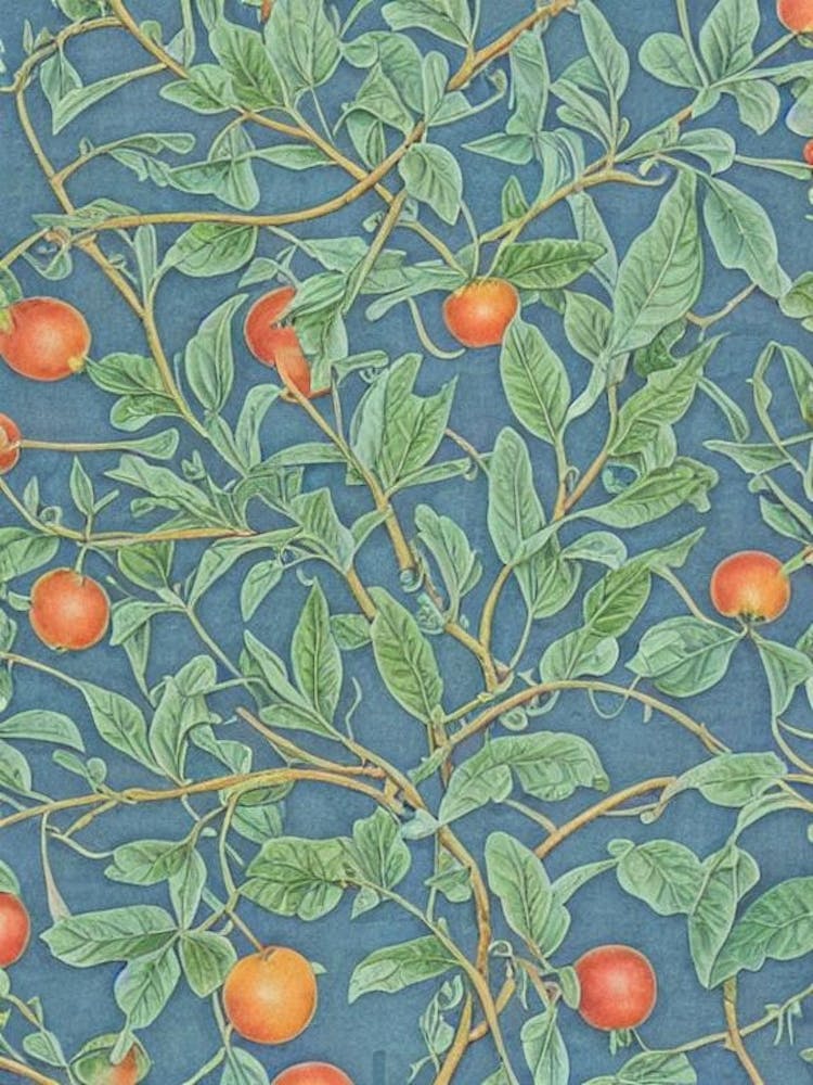 Common Persimmon 2 tree Vintage Botanical