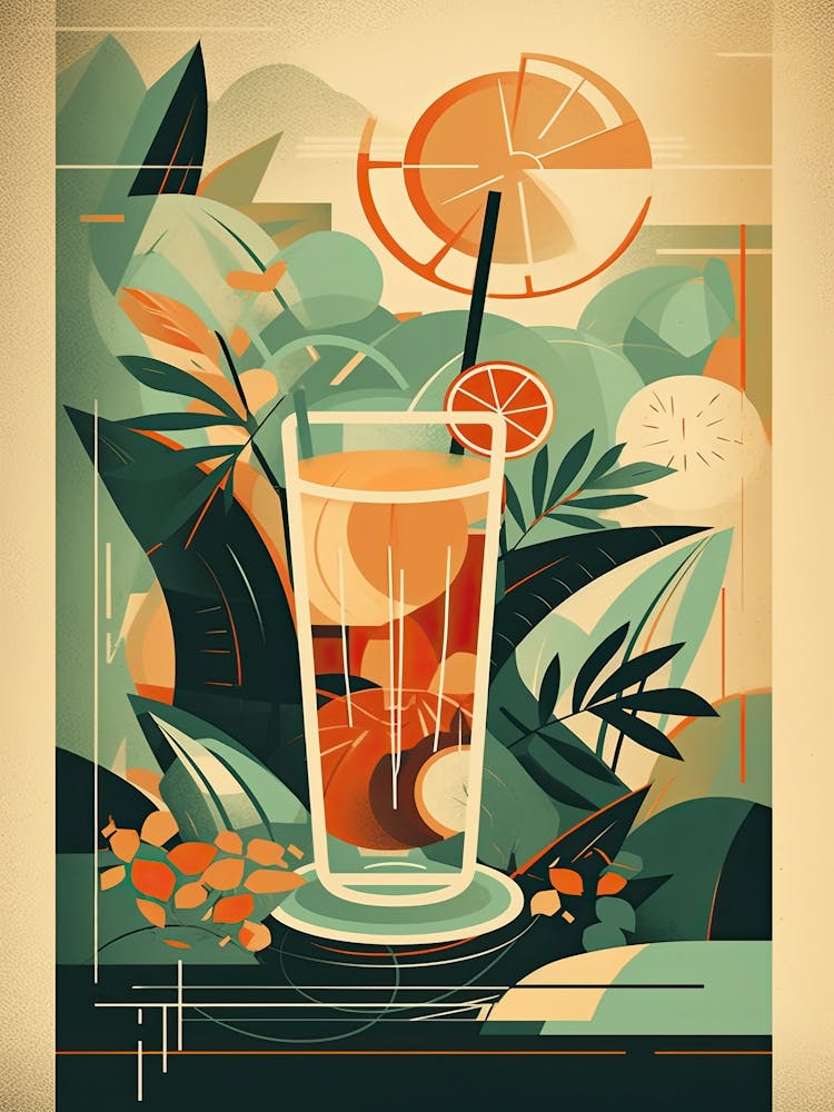 Mai Tai Cocktail Mid Century Modern 3