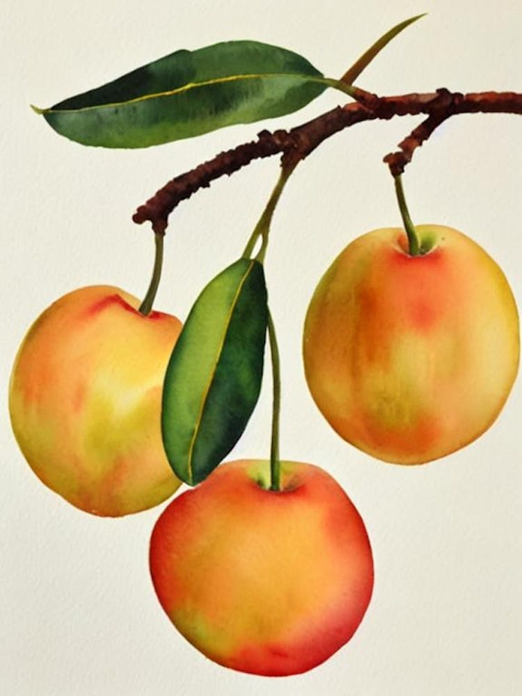 Feijoa Watercolour Fruit Painting Fruit