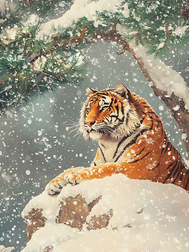 Stunning Tiger In The Snow 13