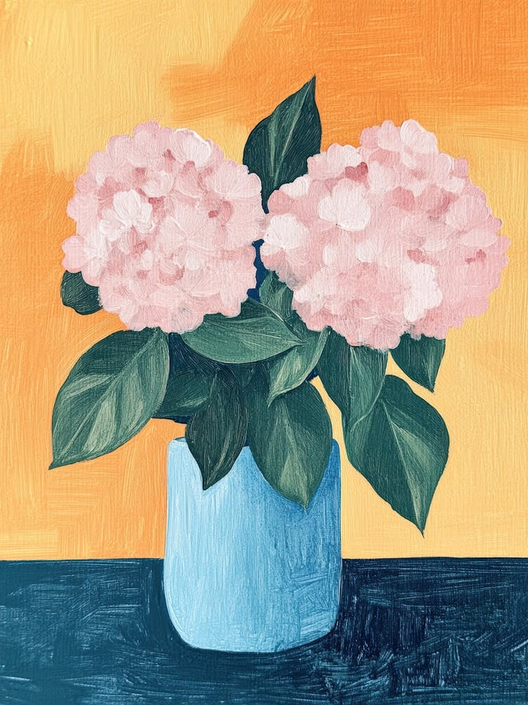 Hydrangeas In Vase