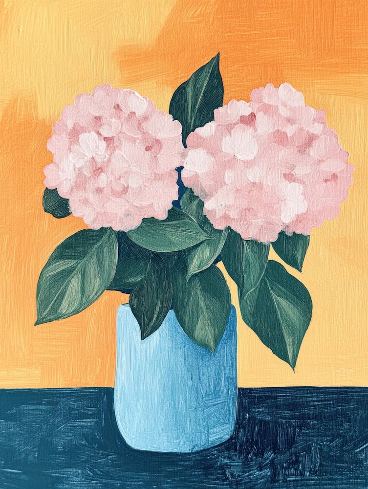 Hydrangeas In Vase