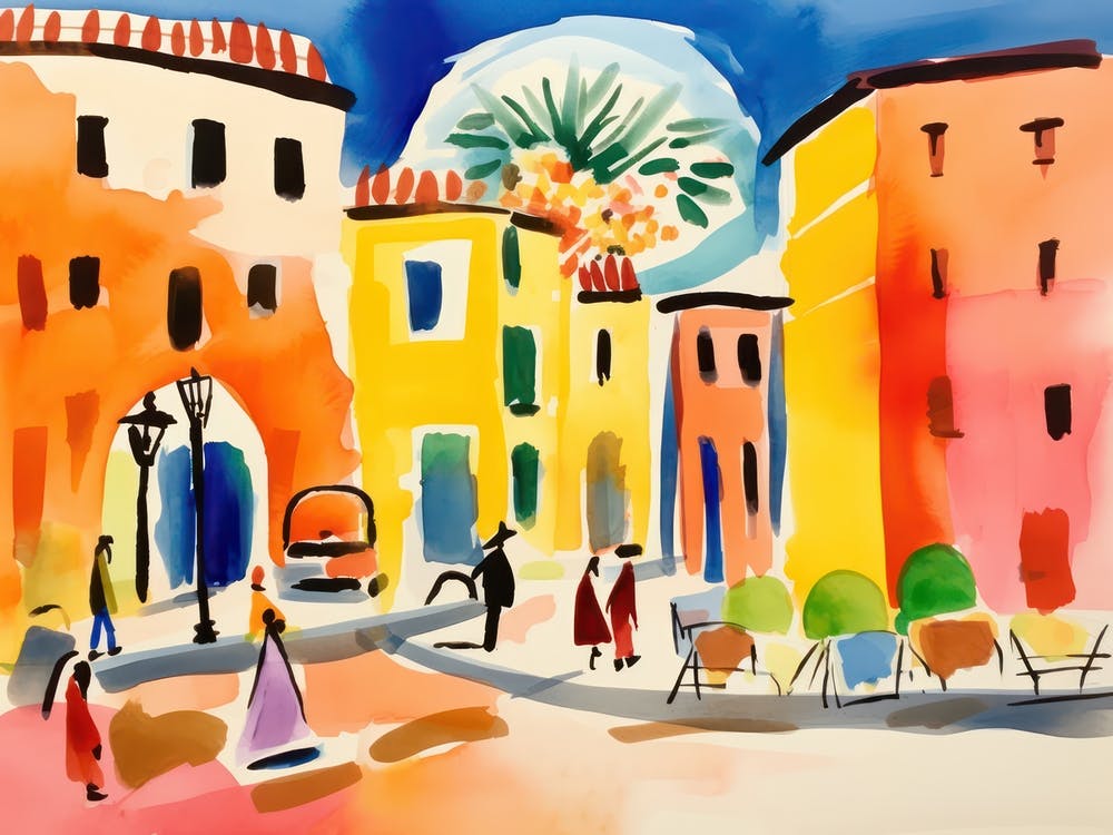 Rome Italy Cute Watercolour Illustration 6