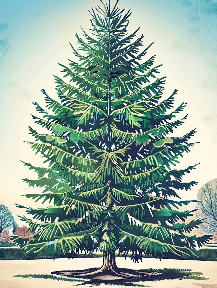 Fir Tree Storybook Illustration 1