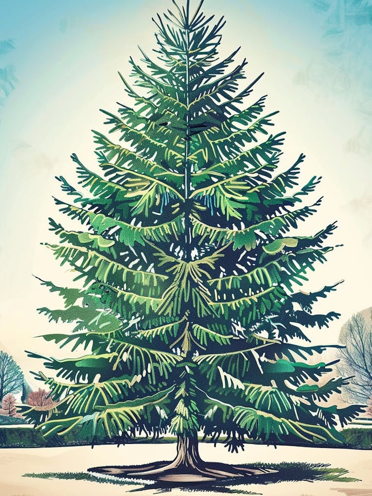 Fir Tree Storybook Illustration 1