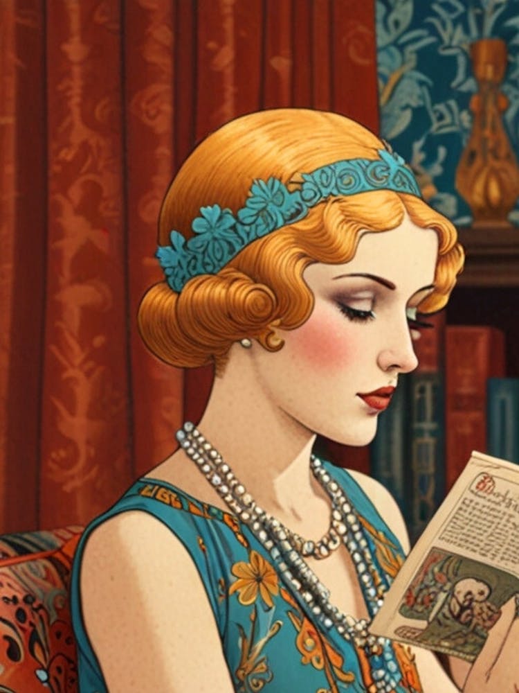 Victorian Lady Reading A Book