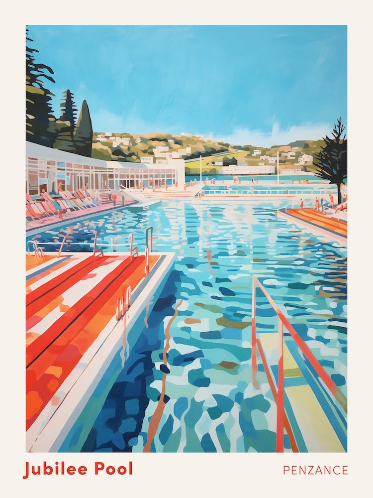 Jubilee Pool Penzance Cornwall Swimming Poster