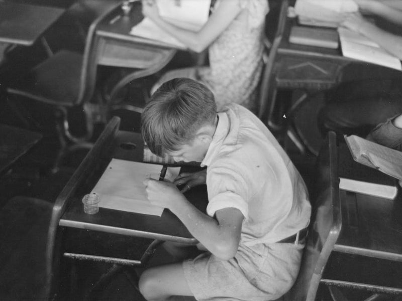 Untitled Photo, Possibly Related To Child Studying In School, Southeast Missouri Farms By Russell Lee 1