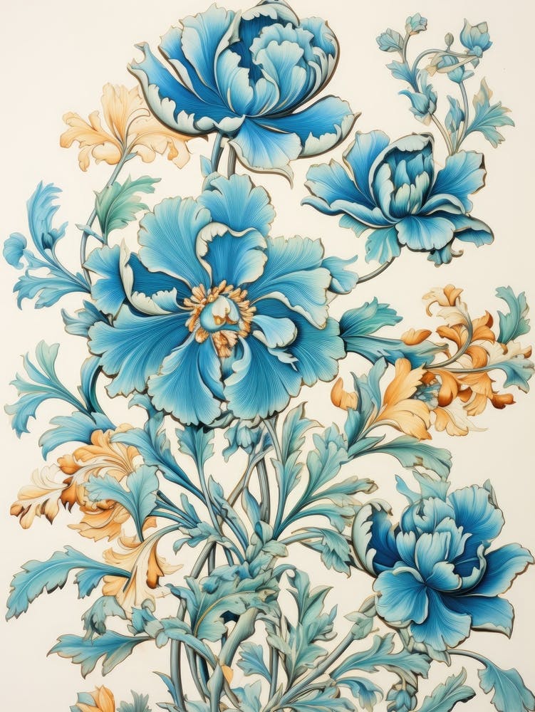A Blue Floral Illustration