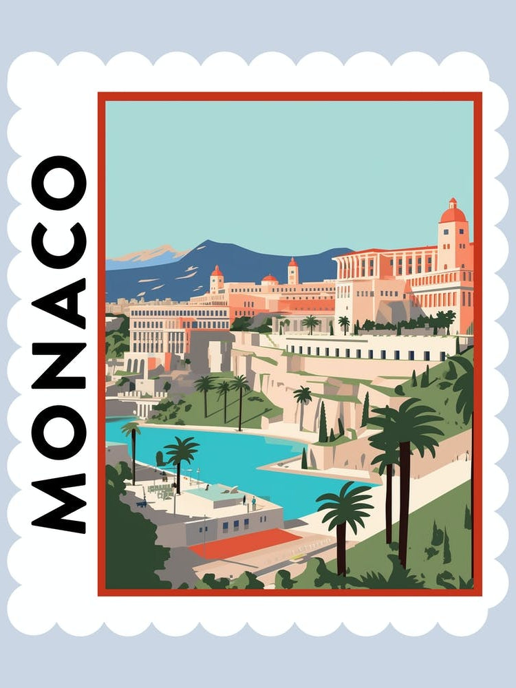 Monaco 1 Travel Stamp Poster