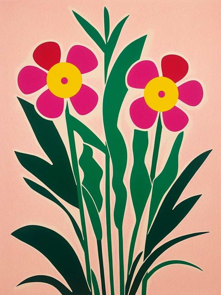 Cut Out Style Flower Art Fountain Grass Flower