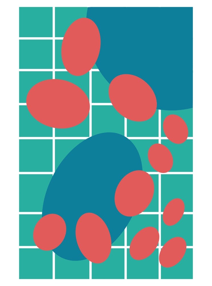 Teal and Red Geometric