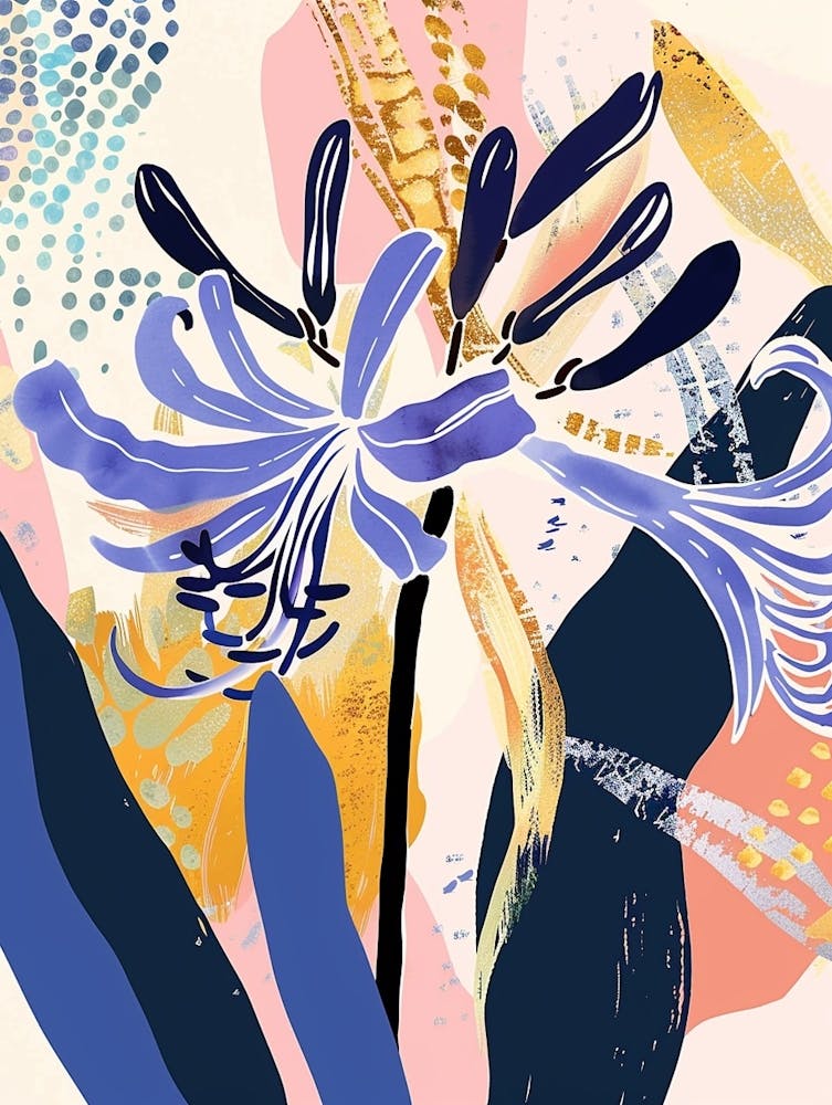 Colourful Flower Illustration Agapanthus 3